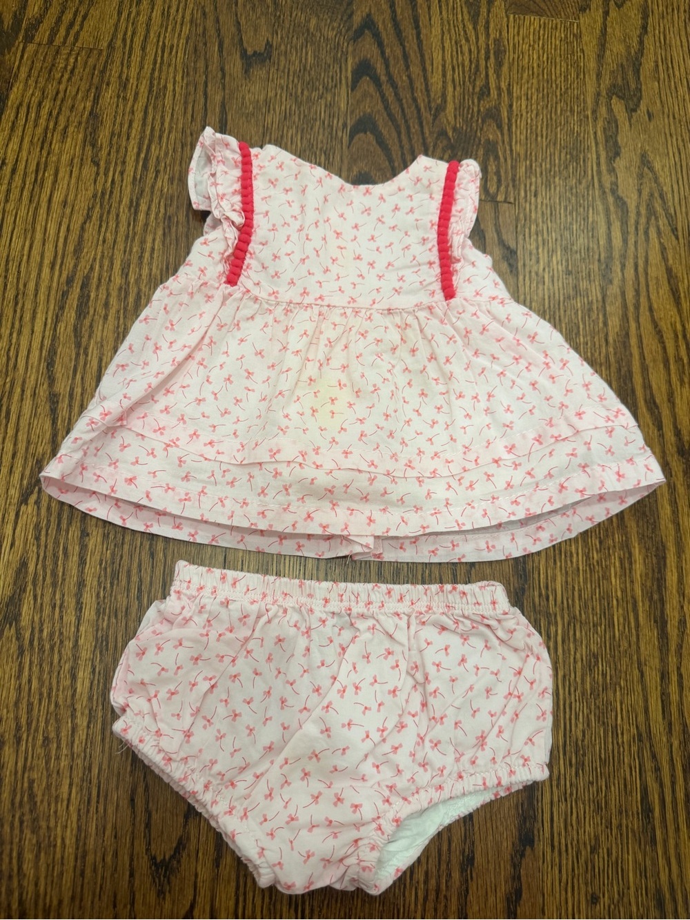 Absorba Pink Floral Dress and Diaper Cover Set